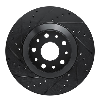 R1 Concepts R1 18-25 Jeep Gladiator Front Right Drilled & Slotted Black Brake Rotor