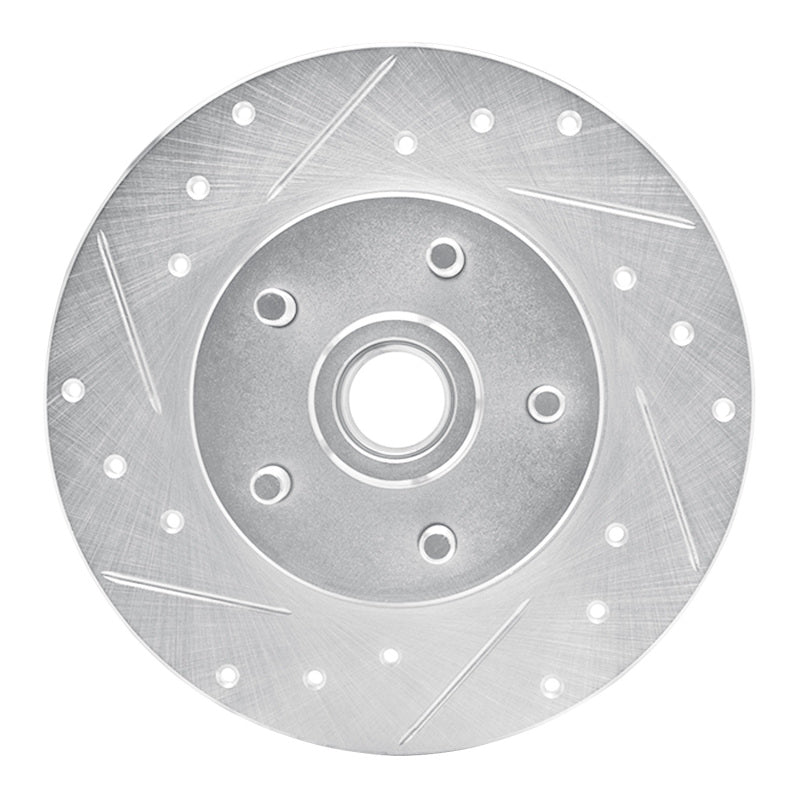 R1 Concepts R1 1984-1987 Pontiac Fiero Front Left Drilled & Slotted Silver Brake Rotor