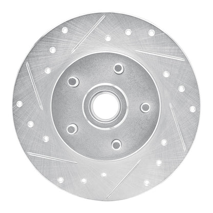 R1 Concepts R1 1984-1987 Pontiac Fiero Front Left Drilled & Slotted Silver Brake Rotor