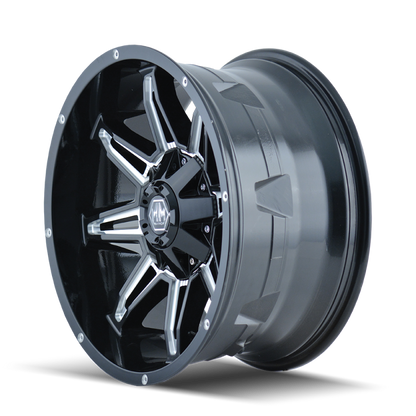 Mayhem 8090 Rampage 20x10 / 8x170 BP / -25mm Offset / 125.2mm Hub Gloss Black Milled Wheel