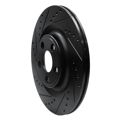 R1 Concepts R1 14-21 Jaguar F-Type Rear Left Drilled & Slotted Black Brake Rotor