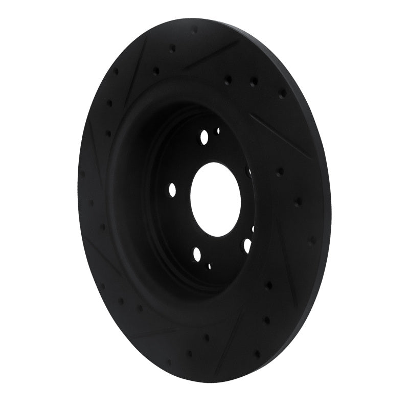 R1 Concepts R1 17-20 Acura MDX Rear Right Drilled & Slotted Black Brake Rotor
