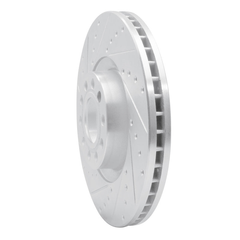 R1 Concepts R1 99-04 Audi A6 Quattro Front Left Drilled & Slotted Silver Brake Rotor