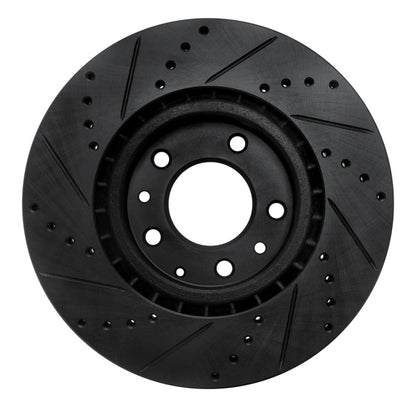R1 Concepts R1 04-08 Mazda RX-8 Front Right Drilled & Slotted Black Brake Rotor