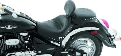 Mustang Motorcycle Mustang 09-21 Suzuki Boulevard C50/C50T Standard Touring 2PC Seat w/Driver Backrest w/Studs - Black