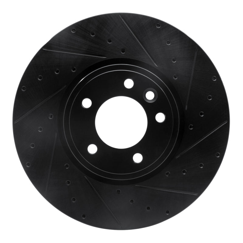 R1 Concepts R1 18-20 Land Rover Range Rover Sport Front Right Drilled & Slotted Black Brake Rotor
