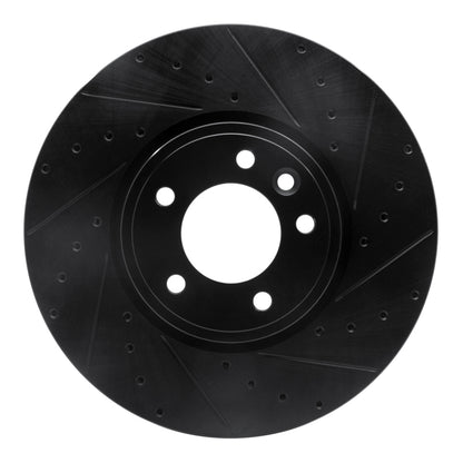 R1 Concepts R1 18-20 Land Rover Range Rover Sport Front Right Drilled & Slotted Black Brake Rotor