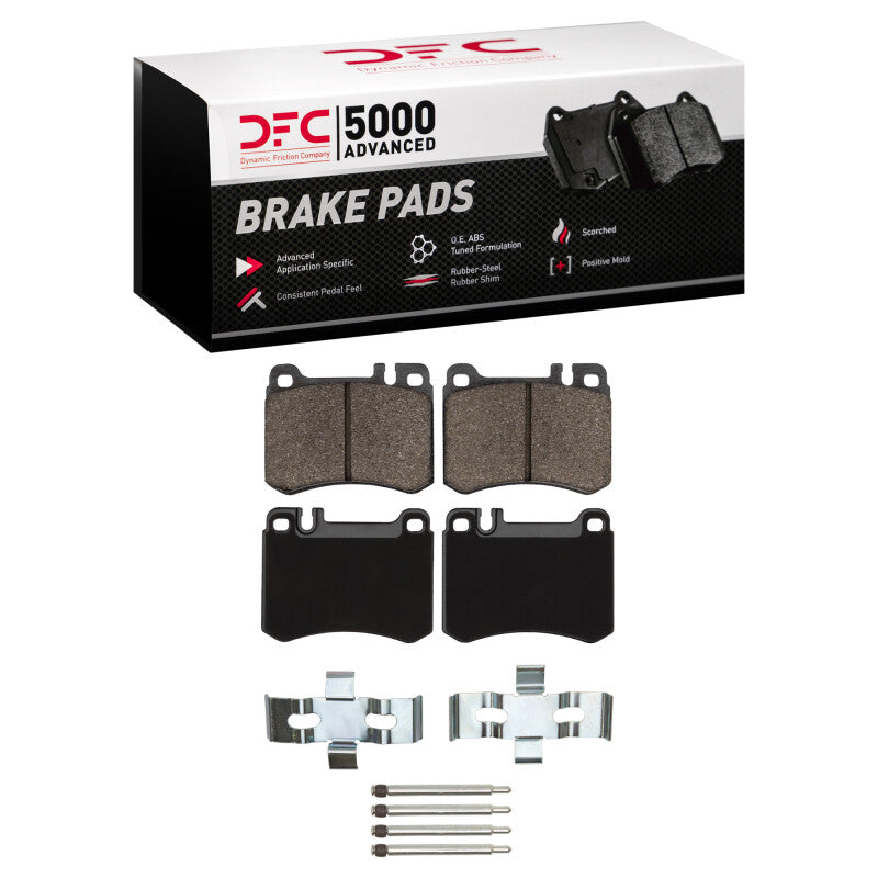 DFC 86-89 Mercedes-Benz 560SL Front 5000 Advanced Semi Metallic Brake Pads and Hardware Kit