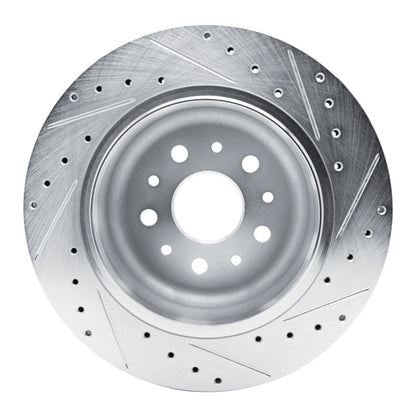R1 Concepts R1 20-25 Jeep Wrangler Rear Left Drilled & Slotted Silver Brake Rotor