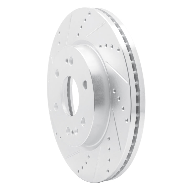 R1 Concepts R1 2019-2026 Cadillac Vistiq Front Left Drilled & Slotted Silver Brake Rotor
