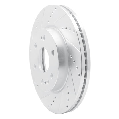 R1 Concepts R1 2019-2026 Cadillac Vistiq Front Left Drilled & Slotted Silver Brake Rotor