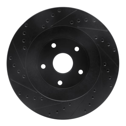 R1 Concepts R1 92-97 Subaru SVX Front Right Drilled & Slotted Black Brake Rotor