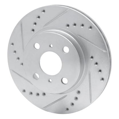 R1 Concepts R1 01-03 Toyota Prius Front Left Drilled & Slotted Silver Brake Rotor