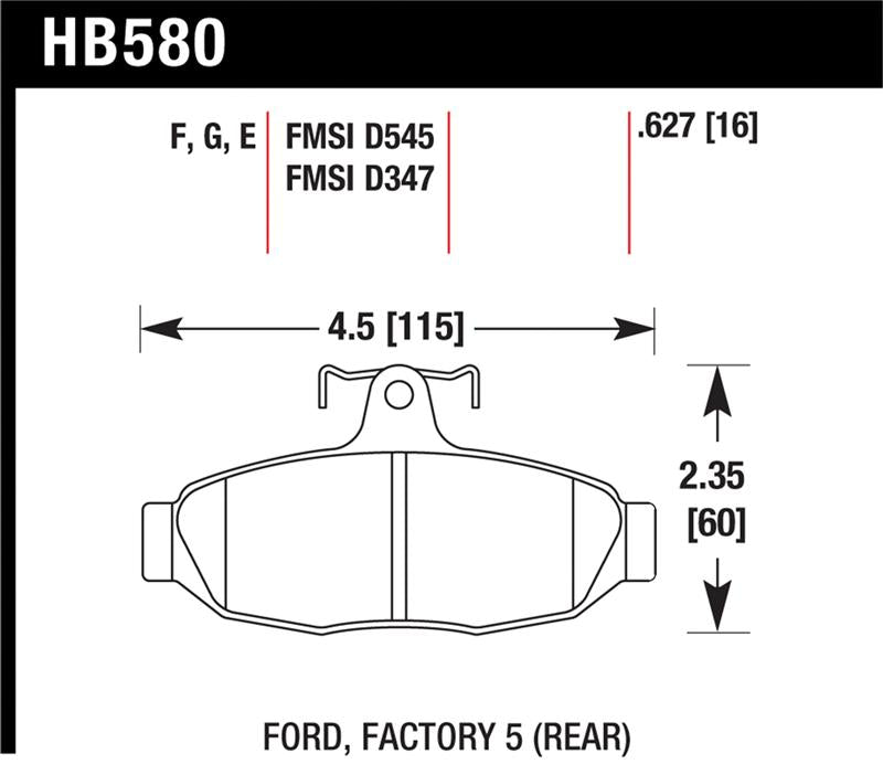 Hawk Performance Hawk 86-92 Ford Taurus SHO / 89-92 Ford Thunderbird Super Coupe DTC-60 Race Rear Brake Pads