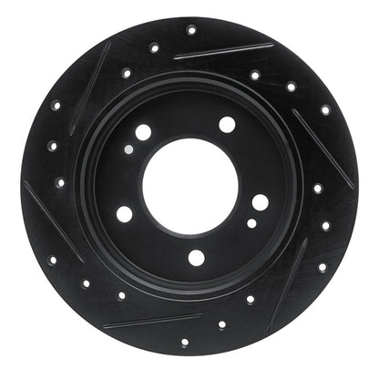 R1 Concepts R1 17-25 Hyundai Elantra Rear Right Drilled & Slotted Black Brake Rotor