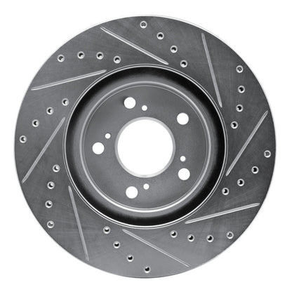 R1 Concepts R1 05-12 Acura RL Front Left Drilled & Slotted Silver Brake Rotor
