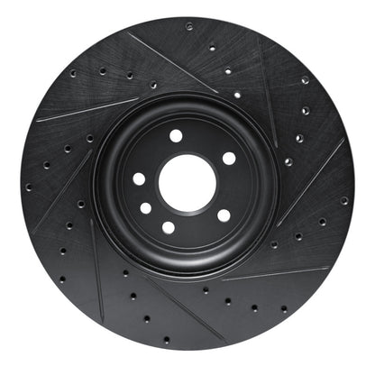 R1 Concepts R1 16-24 Jaguar XF Front Left Drilled & Slotted Black Brake Rotor