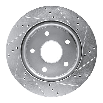 R1 Concepts R1 05-11 Dodge Dakota 4WD Front Left Drilled & Slotted Silver Brake Rotor