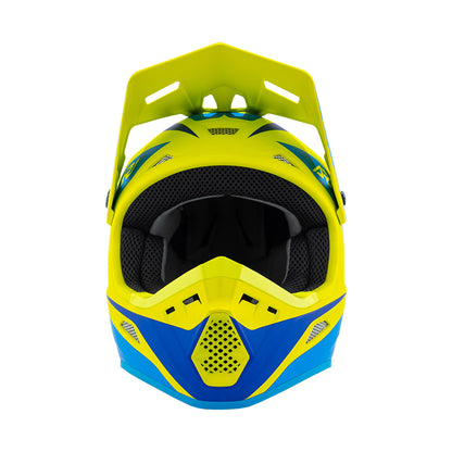 Answer 26 AR1 Mototown Helmet Matte Hyper Acid/Cyan/Dark Blue Youth  - Large