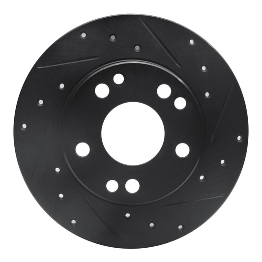R1 Concepts R1 83-89 Mercedes-Benz 190E Front Right Drilled & Slotted Black Brake Rotor