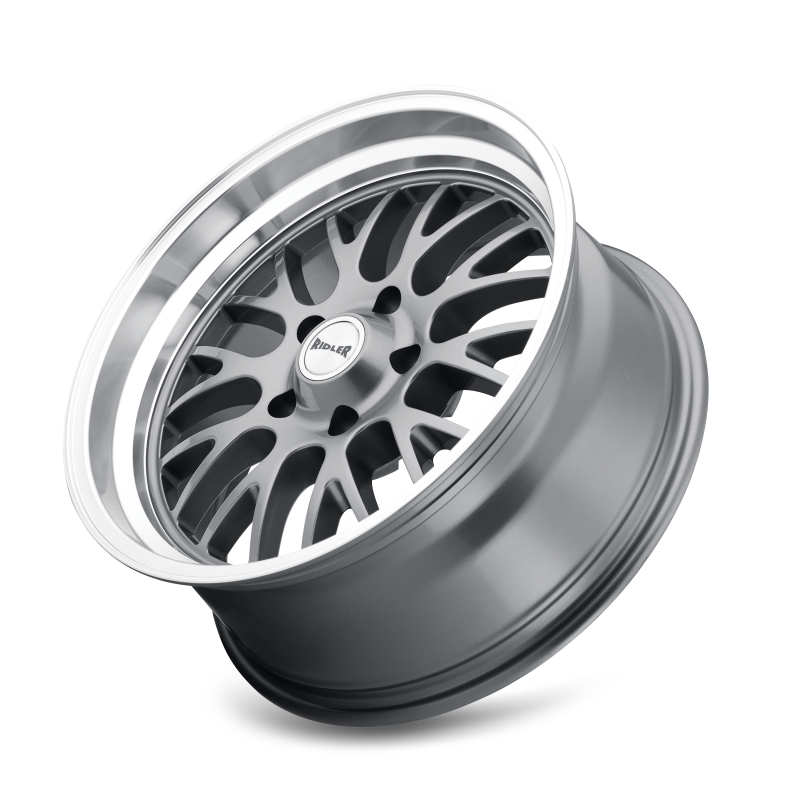 Ridler Wheels Ridler 607 18x8 / 5x120.65 BP / 0mm Offset / 83.82mm Hub Gloss Grey Machined Wheel
