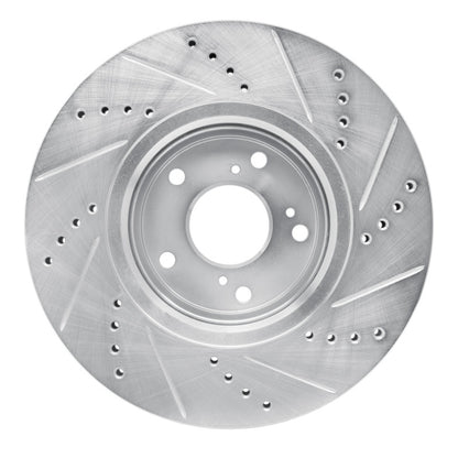 R1 Concepts R1 16-22 Acura ILX Front Left Drilled & Slotted Silver Brake Rotor