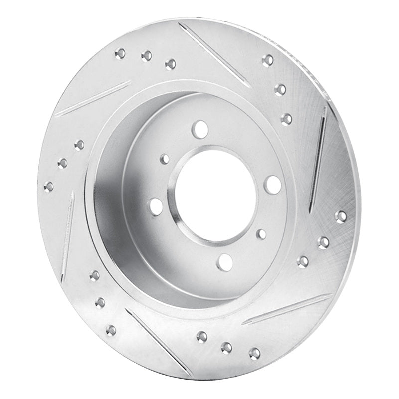 R1 Concepts R1 91-94 Nissan SENTRA Rear Left Drilled & Slotted Silver Brake Rotor