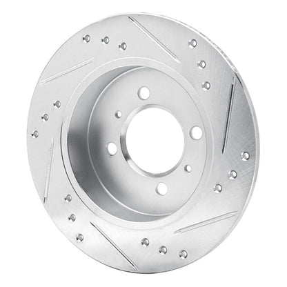 R1 Concepts R1 91-94 Nissan SENTRA Rear Left Drilled & Slotted Silver Brake Rotor