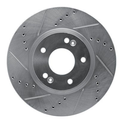 R1 Concepts R1 07-09 Hyundai SANTA FE Front Left Drilled & Slotted Silver Brake Rotor