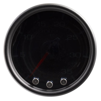 Autometer Spek-Pro Gauge Boost 2 1/16in 35psi Stepper Motor W/Peak & Warn Blacksmoke//Black