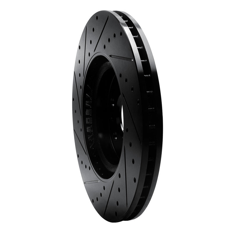 R1 Concepts R1 10-16 Cadillac SRX Front Right Drilled & Slotted Black Brake Rotor