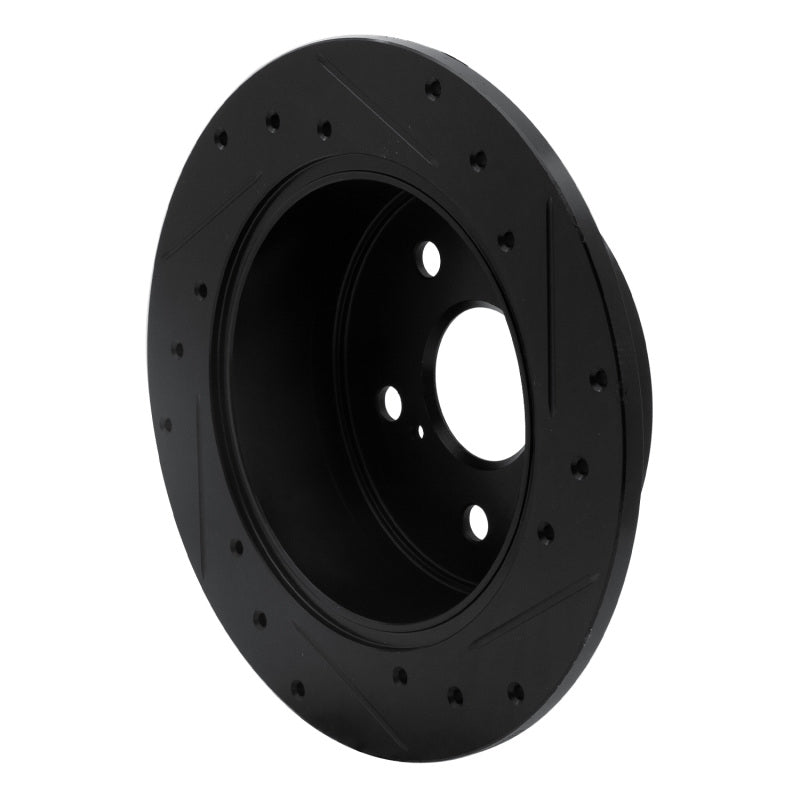 R1 Concepts R1 2012-2018 Lexus ES300H Rear Left Drilled & Slotted Black Brake Rotor