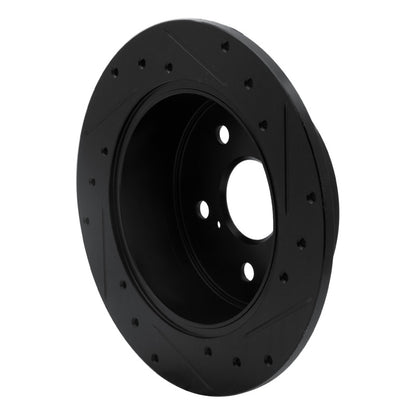 R1 Concepts R1 2012-2018 Lexus ES300H Rear Left Drilled & Slotted Black Brake Rotor