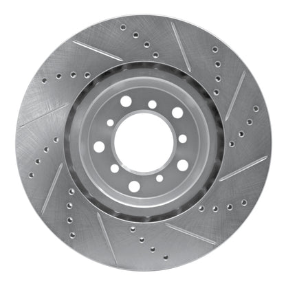 R1 Concepts R1 2001-2006 BMW M3 Right Front Drilled & Slotted Silver Brake Rotor