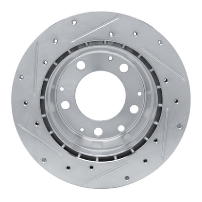 R1 Concepts R1 84-89 Porsche 911 Rear Right Drilled & Slotted Silver Brake Rotor