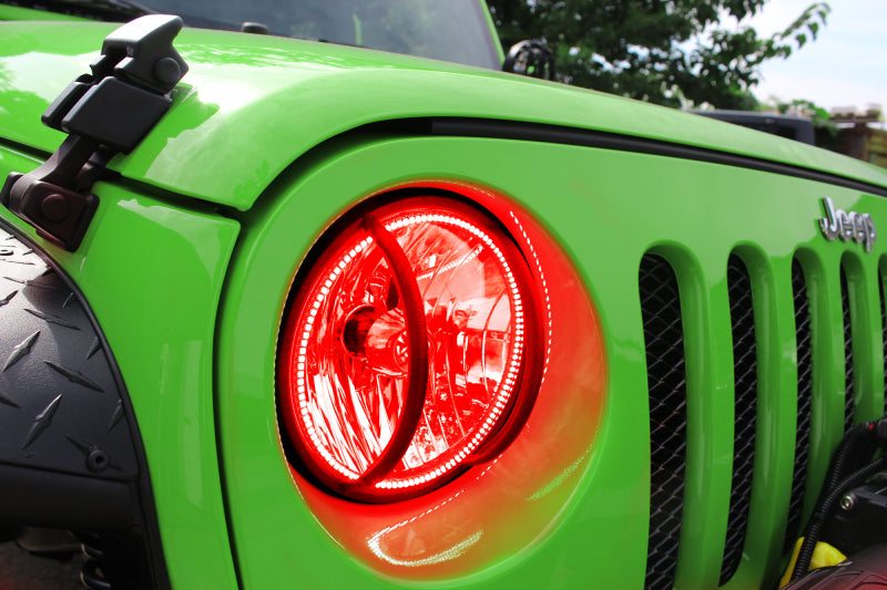 ORACLE Lighting Oracle 07-17 Jeep Wrangler Surface Mount LED Headlight Halo Kit - Red