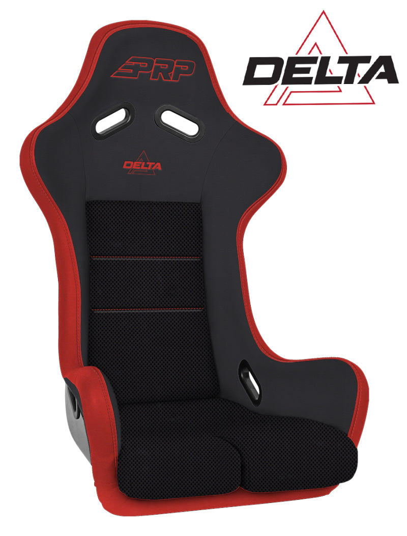 PRP Seats PRP Delta Composite Seat- Black/Red (PRP Red Outline/Delta Red- Red Stitching/201-263-201-237)