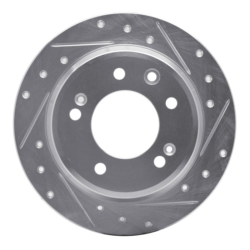 R1 Concepts R1 09-16 Hyundai TUCSON Rear Right Drilled & Slotted Silver Brake Rotor