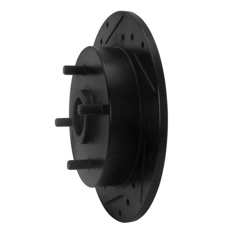 R1 Concepts R1 88-88 Nissan Maxima Rear Right Drilled & Slotted Black Brake Rotor