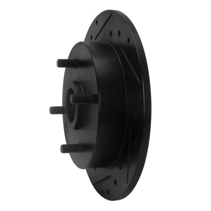 R1 Concepts R1 88-88 Nissan Maxima Rear Right Drilled & Slotted Black Brake Rotor
