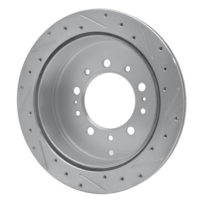 R1 Concepts R1 17-21 Toyota Land Cruiser Rear Left Drilled & Slotted Silver Brake Rotor