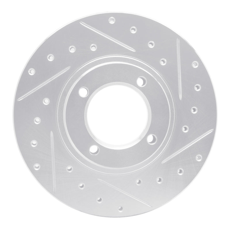 R1 Concepts R1 86-89 Toyota Van Wagon Front Right Drilled & Slotted Silver Brake Rotor