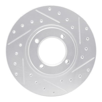 R1 Concepts R1 86-89 Toyota Van Wagon Front Right Drilled & Slotted Silver Brake Rotor