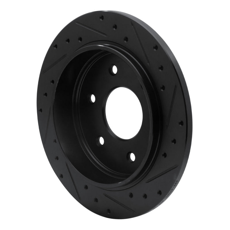 R1 Concepts R1 04-15 Infiniti QX56 Rear Left Drilled & Slotted Black Brake Rotor