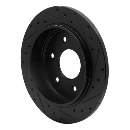 R1 Concepts R1 04-15 Infiniti QX56 Rear Left Drilled & Slotted Black Brake Rotor