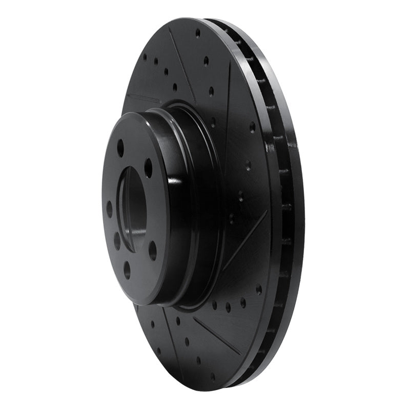 R1 Concepts R1 03-05 Land Rover Range Rover Front Right Drilled & Slotted Black Brake Rotor
