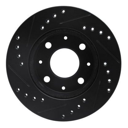 R1 Concepts R1 82-83 Honda Accord Sedan Front Right Drilled & Slotted Black Brake Rotor