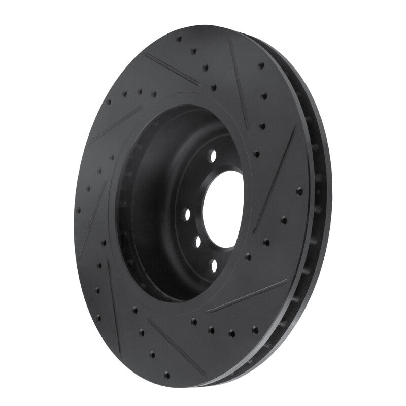 R1 Concepts R1 11-16 BMW Z4 Front Left Drilled & Slotted Black Brake Rotor