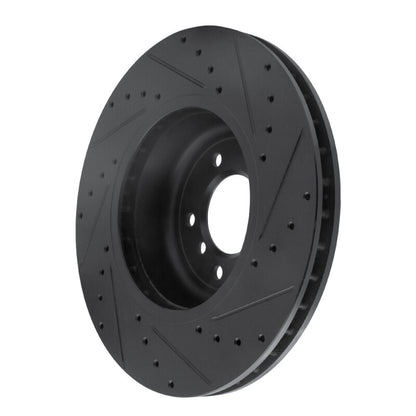 R1 Concepts R1 11-16 BMW Z4 Front Left Drilled & Slotted Black Brake Rotor