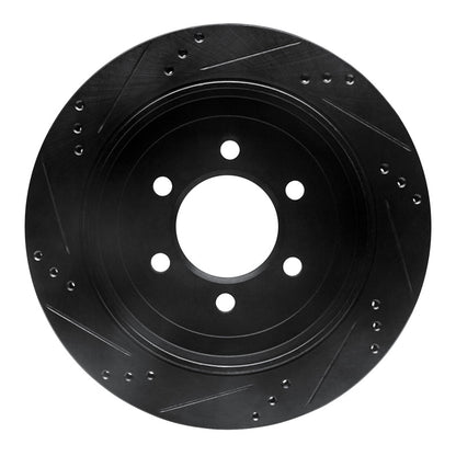 R1 Concepts R1 02-06 Ford Expedition Rear Right Drilled & Slotted Black Brake Rotor